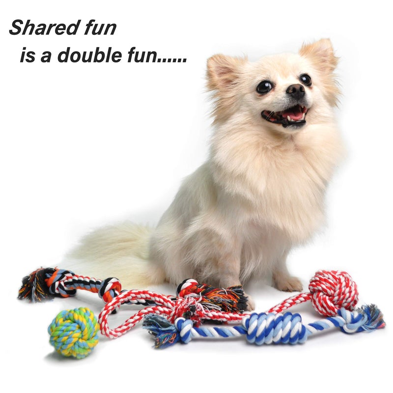 Fida Dog Rope Toys 4 Pack, Puppy Teething Sturdy Cotton Chew Tug Ropes Indoor/Outdoor, Exercise Interactive Tug O'War Toys Set for Boredom Small-Meidum Dogs - Image 4